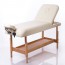Table de massage Kinefis Spa en bois réglable en hauteur (crème)