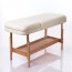 Table de massage Kinefis Spa en bois réglable en hauteur (crème)