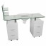 Table de manucure Pezi : Aspirateur, sac, double colonne de tiroirs et coussin repose-mains