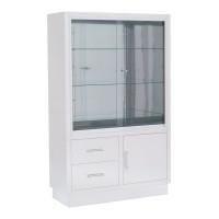 Armoire inox : avec portes coulissantes en haut et armoire et tiroirs en bas (160 x 40 x 100 cm)