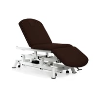 Civière électrique : trois corps, type chaise, avec porte-papier toilette, capuchon facial et roues escamotables