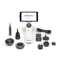 Caméra de diagnostic numérique : RCS-100 Riester avec objectifs interchangeables, utilisable comme otoscope, dermatoscope, objectif général et adaptateur d’endoscopie
