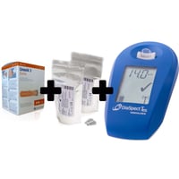 Pack de démarrage DiaSpect™ - Analyseur d'hémoglobine portable, 100 cuvettes et 100 lancettes Unistik 21G