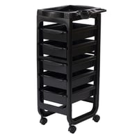 Comby Rolling Styling Trolley - Cinq tiroirs coulissants, côtés ouverts et poignées latérales