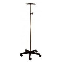 Support de sérum Kinefis en acier chromé avec base et deux cintres en PVC