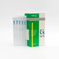 Aiguille d'acupuncture en acier silicone avec manche argenté avec tête et guide 0,30 x 125 mm EnerQi (100 unités)
