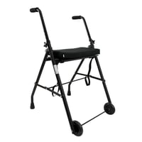 Déambulateur KMINA pour adulte, 2 roues et siège viscoélastique, noir
