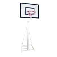 Ensemble de paniers de minibasket de luxe monotube 100 tubes, à deux roues avec chariot, sans panneau, cerceau ni contrepoids