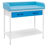 Table bébé nue : idéale pour l'examen du nouveau-né. Equipé de deux tiroirs (plusieurs coloris disponibles)