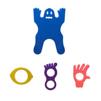 Pack de 4 mini tapisseries : pied, main, citron et fantôme