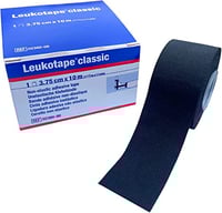 Leukotape Classic Ruban Élastique Adhésif 3,75 cm x 10 mètres : Couleur Noir
