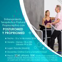 ATELIER DE FORMATION THÉRAPEUTIQUE POSTURALE PROPRIOCEPTIVE AVEC POSTUROMED ET PROPRIOMED - EN PERSONNE - 15 ET 16 MARS - 2024