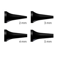 Écartilage auriculaire réutilisable Riester pour ORL, ophtalmologie et dermatologie, 2, 3, 4 et 5 mm, noir, en sachet PE de 10 unités pour ri-scope L3
