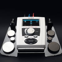 Support plexiglas pour équipement Globus DiaCaRe 5000 et Tecar Beauty 6000