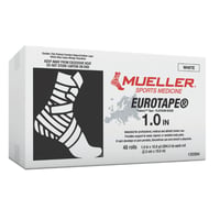 Boîte de ruban adhésif inélastique blanc platine Mueller EuroTape® pour bandages fonctionnels - Différentes tailles Boîte de ruban adhésif inélastique blanc platine Mueller EuroTape® pour bandages fonctionnels - Différentes tailles