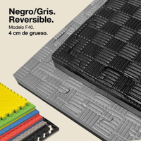 Tapis tatami puzzle réversible Kinefis F40 (40 mm d'épaisseur, texture à cinq lignes) - Couleurs variées