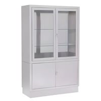 Vitrine en acier inoxydable : pour hôpitaux, cliniques et cabinets médicaux (160 x 40 x 100)