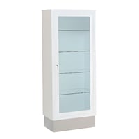 Vitrine émaillée avec 1 porte et 4 étagères fixes (150X35X60)