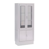 Vitrine en acier inoxydable : pour hôpitaux, cliniques et cabinets médicaux (140 x 30 x 60)