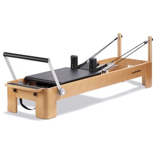 Appareil De Pilates Classique (Bois/Cuir) Avec Poignée Pivotante Et Cordes Cuir