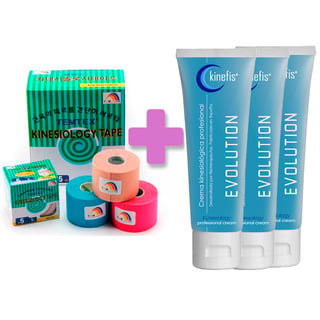 OFFRE PACK BANDAGE TEMTEX : 6 rouleaux de bandage neuromusculaire Temtex Kinesiology tape 5cm X 5m + 3 crèmes Kinefis Evolution 200 cc