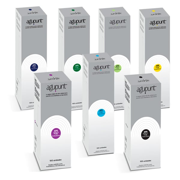 Aiguilles de physiothérapie pour aiguilletage à sec Agu-punt APS Safety Tube : avec tube de guidage pour les traitements avec de longues aiguilles (100 unités)