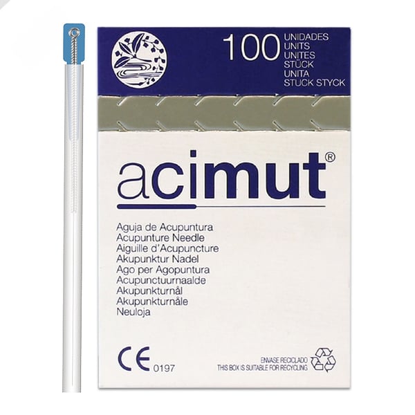 Aiguilles d'acupuncture - Poignée plaquée argent avec tête ronde avec guide (azimut)