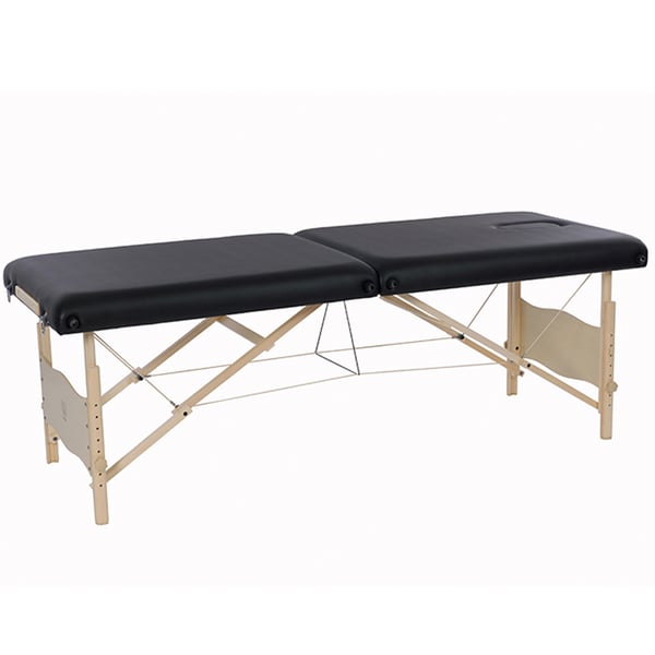 Table pliante en bois Plenic 2 parties : Têtière et sac de transport (couleurs disponibles)