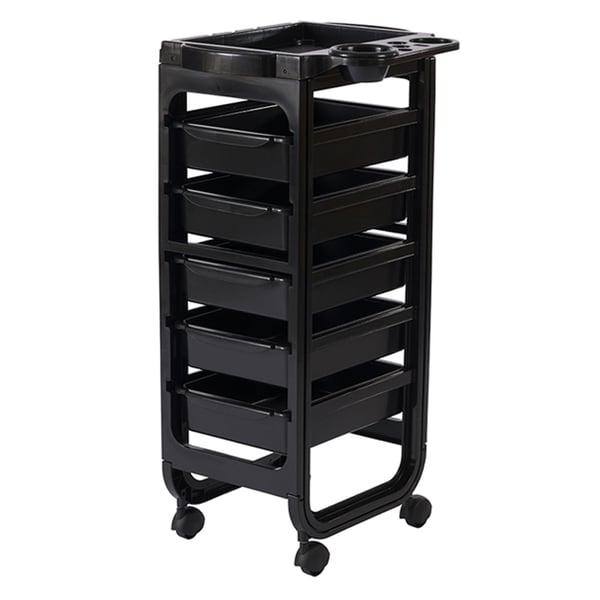 Comby Rolling Styling Trolley - Cinq tiroirs coulissants, côtés ouverts et poignées latérales