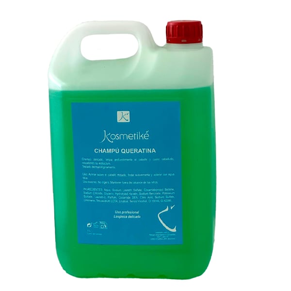 Shampoing à la kératine Kosmetiké. Format professionnel 5 litres