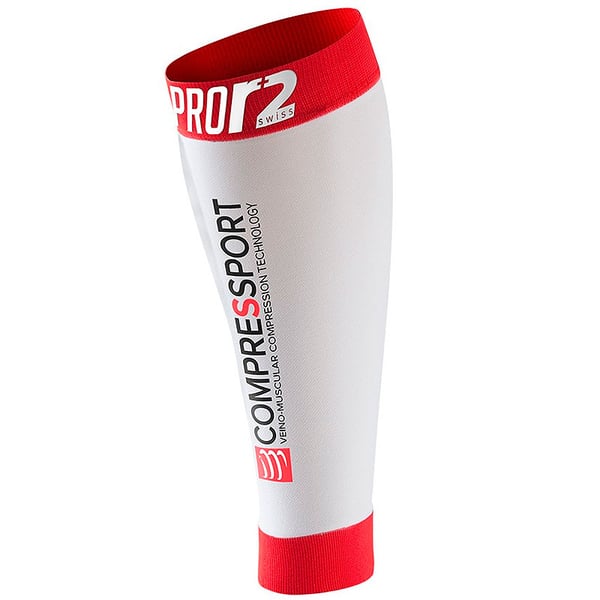 DERNIÈRES TAILLES - Compressport Pernera Pro Racing Calf R2 Swiss - Blanc