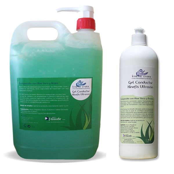 Gel à ultrasons Kinefis Ultrasón 5 Litres (flacon avec distributeur) + 1 Gel à ultrasons Kinefis Ultrasón 1 Litre CADEAU