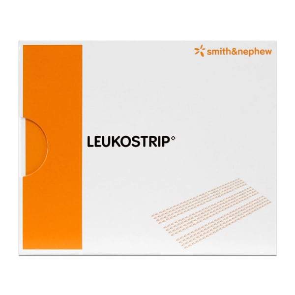 Leukostrip 13 mm x 102 mm : bandes adhésives poreuses pour la fermeture des plaies (boîte de 50 sachets de six bandes -300 unités-)