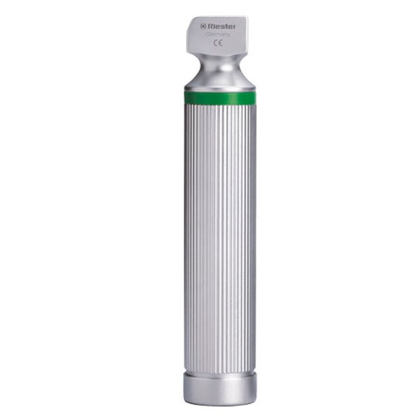 Manche pour laryngoscopes Riester non rechargeables pour piles type C, Ø 28 mm, XL 2,5 V. pour lames à fibre optique