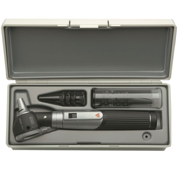 Otoscope Heine Mini 3000 avec poignée à pile dans un étui rigide