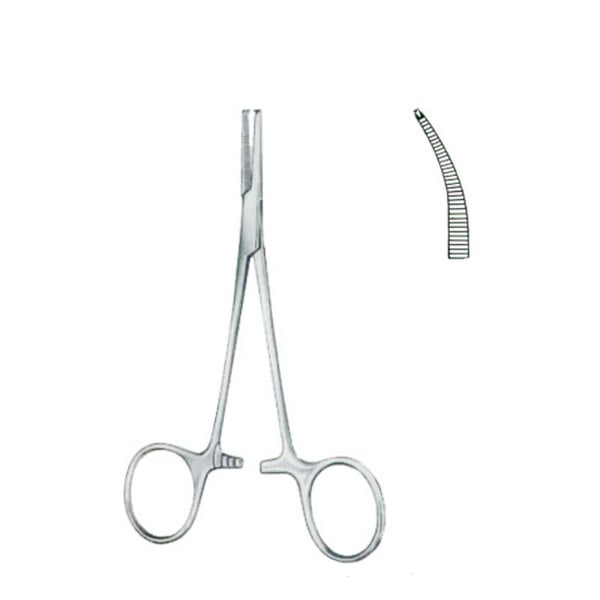 Forceps hémostatique courbe Halsted-Mosquito avec dents Kinefis 12,5 cm