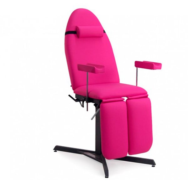 Chaise de civière de tatouage à hauteur fixe : trois corps, avec bras d'extraction réglables, repose-jambes indépendants et coussin cervical