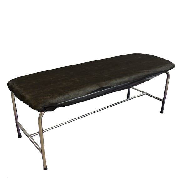 Draps jetables réglables noirs Kinefis en polypropylène TNT de 30 grammes 95cm x 220cm (10 - 100 unités)