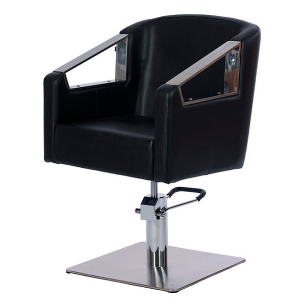 Fauteuil de coiffure Curtis : Accoudoirs chromés