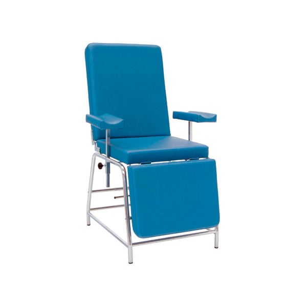 Fauteuil pour extractions : Structure en acier, dossier et repose-pieds rabattables manuellement (Différentes couleurs disponibles)