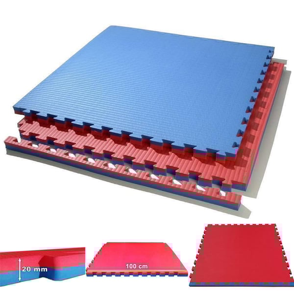 Tatami Puzzle réversible Kinefis bleu - rouge (épaisseur 20 mm)