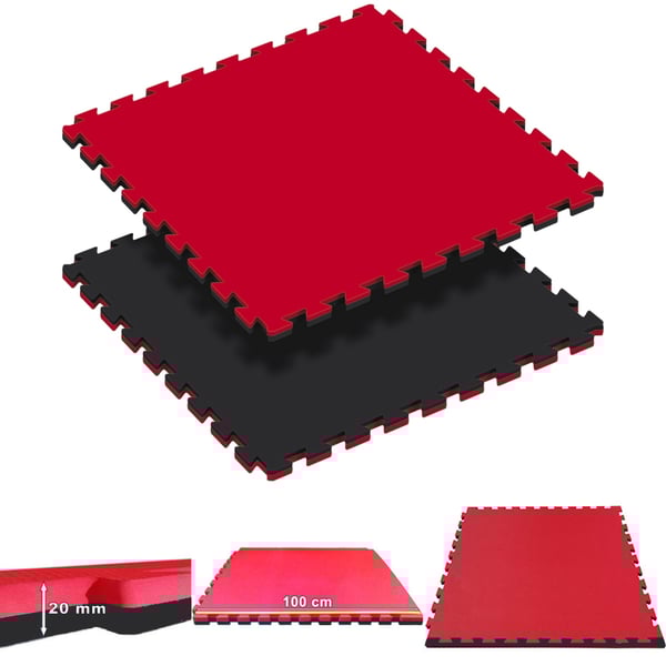 Tatami Puzzle réversible Kinefis noir - rouge (épaisseur 20 mm)
