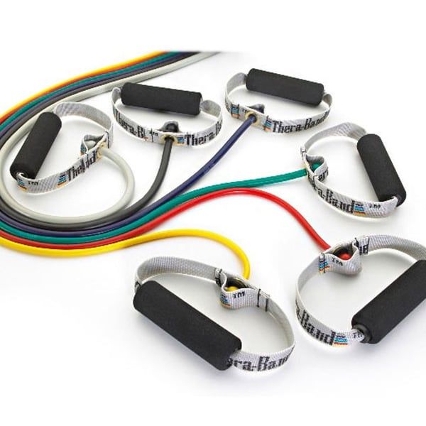Thera - Band Tubing : Tubes en latex avec poignées rembourrées (longueur 1,4 mètre)