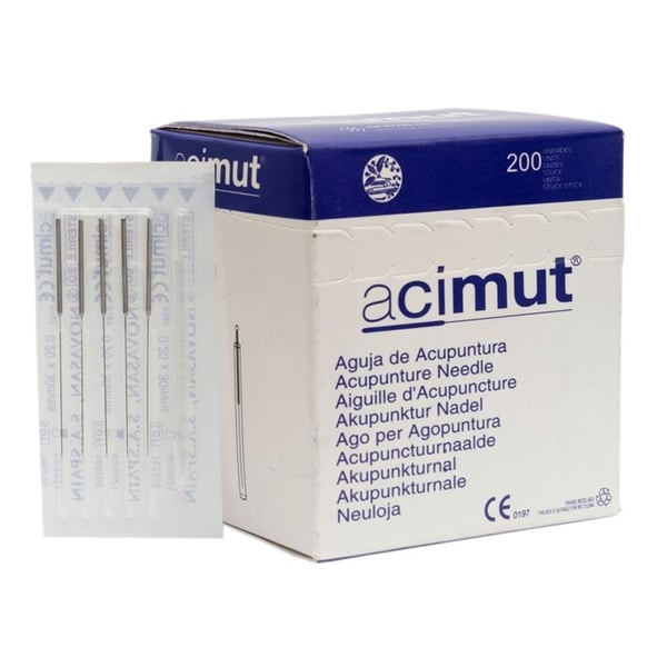 Aiguilles d'acupuncture - Manche en acier sans tête ronde avec guide à cinq aiguilles + Guide (Azimuth)