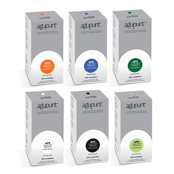 Aiguille d'électrothérapie Agupunt (sans tube guide) : Les seules aiguilles spécifiques pour travailler la technique d'électrolyse percutanée thérapeutique (100 unités)
