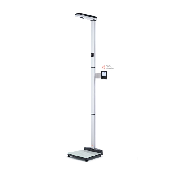 Balance électronique Seca 287 : Trois capteurs à ultrasons et guidage vocal pour des mesures extrêmement précises