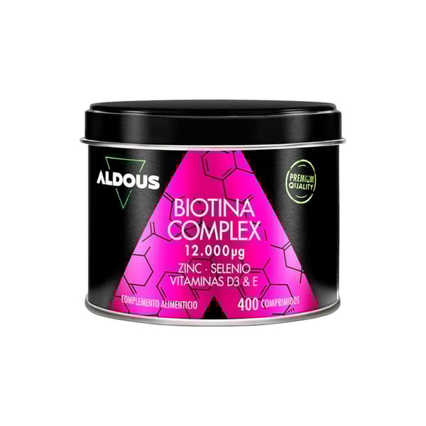 Biotine avec zinc, sélénium, vitamine D3 et vitamine E Aldous (400 comprimés)