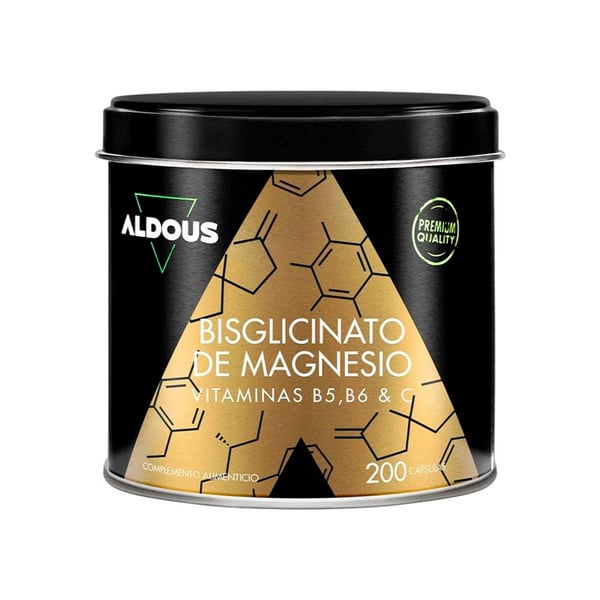 Bisglycinate de magnésium avec vitamines B5, B6 et C Aldous (250 capsules)