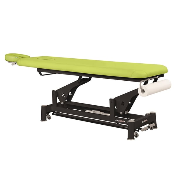 Civière électrique écoposturale : un corps avec structure à bielle noire et appui-tête T43 (70 x 188 cm)