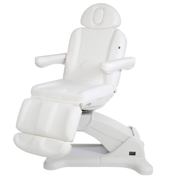 Fauteuil brancard esthétique haut de gamme Tempo : électrique avec trois moteurs pour contrôler la hauteur et l'inclinaison du dossier et fauteuil rotatif à 240º avec position Trendelenburg